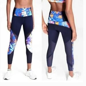 Athleta Tropical Precision High Rise Leggings Athleisure Athletic Gym Pilates